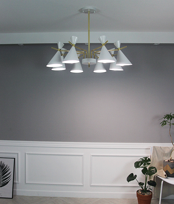 윈디 8등 직부등 펜던트등 거실등 [블랙/화이트]